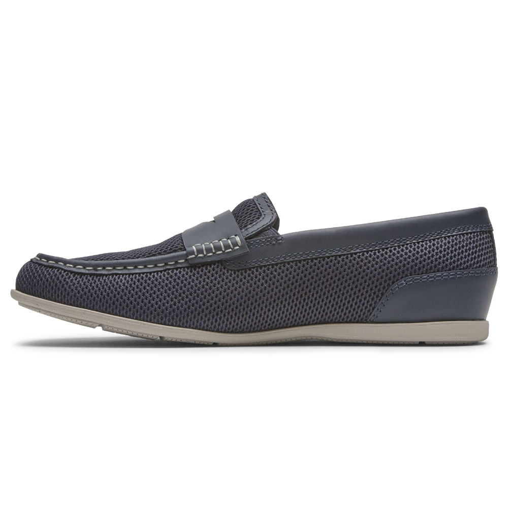 Sapato Vela Rockport Homem Azul Marinho - Malcom Soft Moc Toe - 47108GIXA